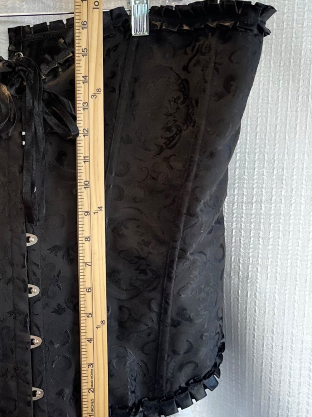 Black Brocade Strapless Overbust Corset size 2X - Picture 3 of 4